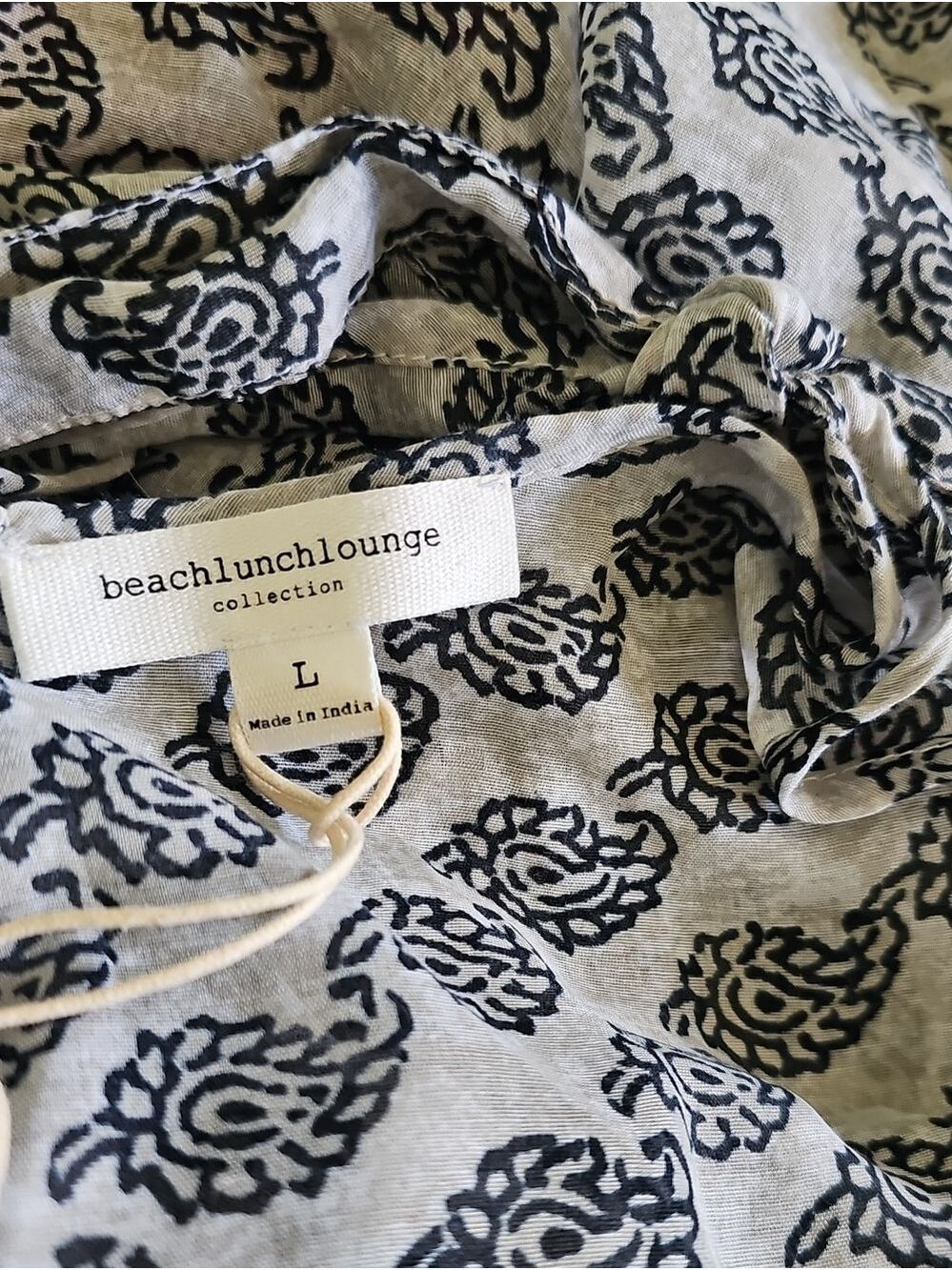beachlunchlounge Black White Paisley Top Tie Strap - Picture 5 of 6